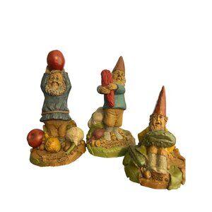 Vintage 3 Tom Clark Gnome Figurines Ross Pepper Luigi 1991 Pecan Resin Estate